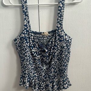 Blue Floral Tank Top
